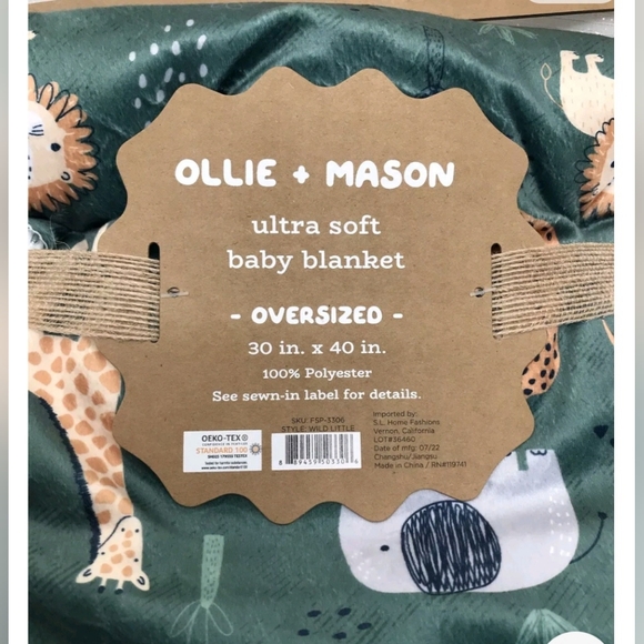 Ollie + Mason Baby Blanket Ultra Soft NWT - Picture 4 of 5